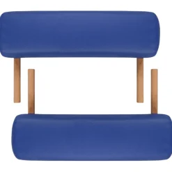 vidaXL Inklapbare massagetafel 3 zones met houten frame (blauw)