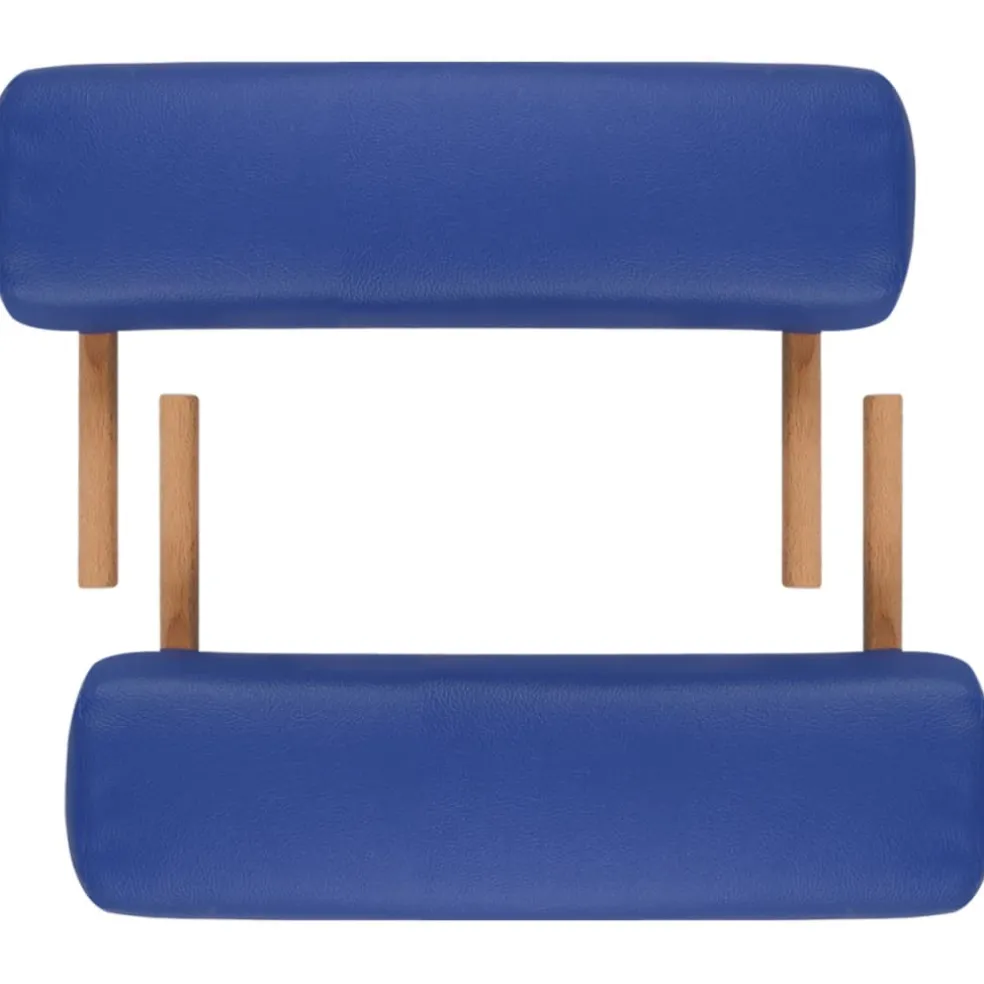 vidaXL Inklapbare massagetafel 3 zones met houten frame (blauw)