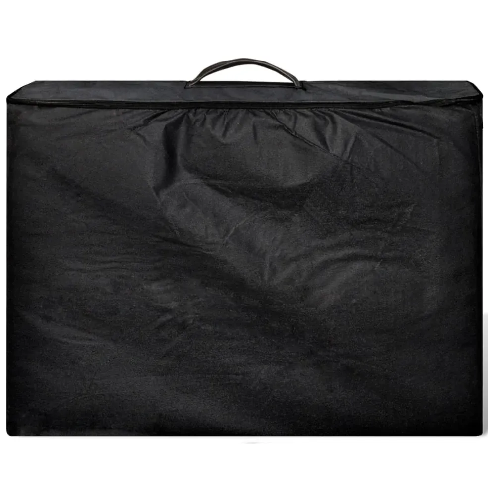 vidaXL Inklapbare massagetafel 2 zones met houten frame (zwart)