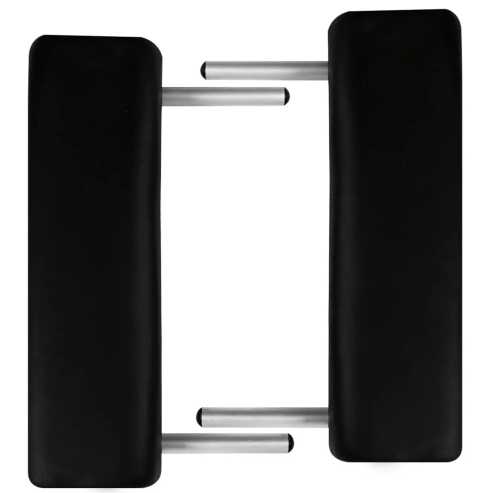 vidaXL Inklapbare massagetafel 3 zones met houten frame (zwart)