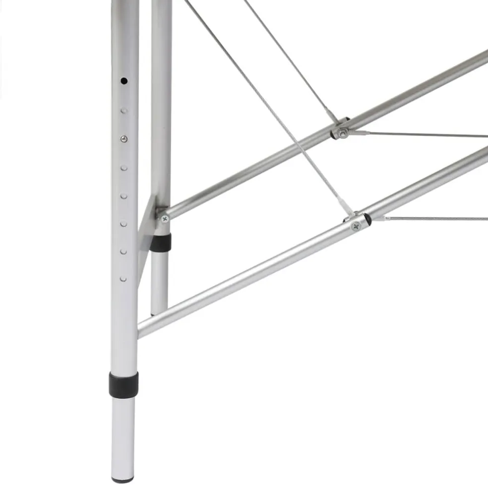 vidaXL Inklapbare massagetafel 3 zones met houten frame (zwart)