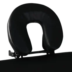 vidaXL Inklapbare massagetafel 3 zones met houten frame (zwart)