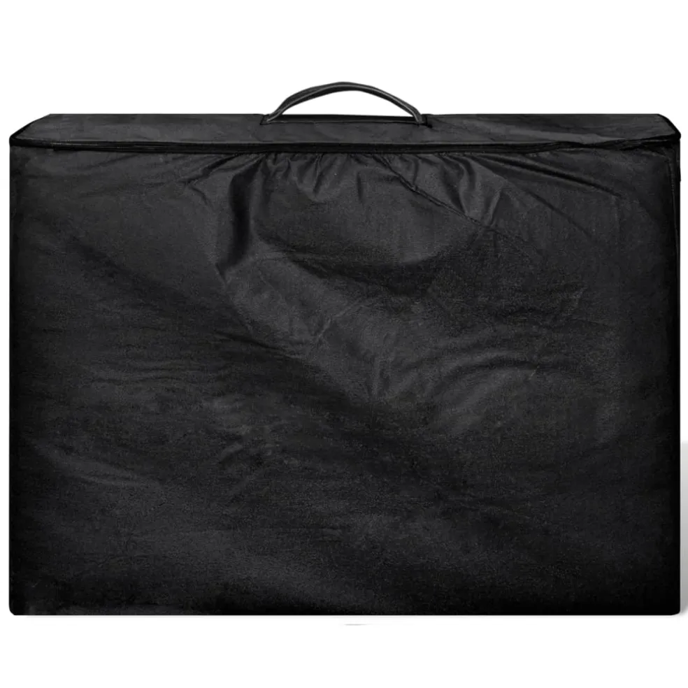 vidaXL Inklapbare massagetafel 3 zones met houten frame (zwart)