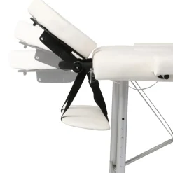 vidaXL Inklapbare massagetafel 3 zones met aluminium frame (creme)