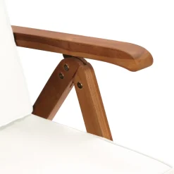 vidaXL Inklapbare stoelen 2 st verstelbaar met kussens crème