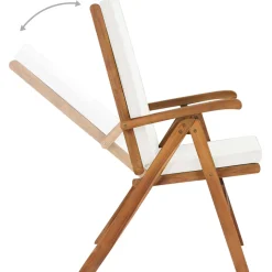 vidaXL Inklapbare stoelen 2 st verstelbaar met kussens crème