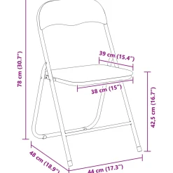 vidaXL Inklapbare stoel 2 st Fluweel Zwart 48 x 44 x 78 cm