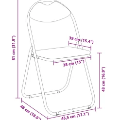 vidaXL Inklapbare stoel 2 st Nep Leer Wit 48 x 43,5 x 81 cm