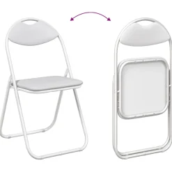 vidaXL Inklapbare stoel 2 st Nep Leer Wit 48 x 43,5 x 81 cm