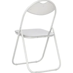 vidaXL Inklapbare stoel 2 st Nep Leer Wit 48 x 43,5 x 81 cm
