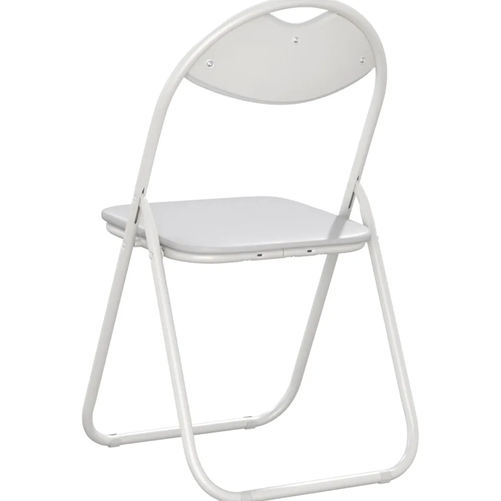 vidaXL Inklapbare stoel 2 st Nep Leer Wit 48 x 43,5 x 81 cm