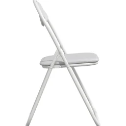 vidaXL Inklapbare stoel 2 st Nep Leer Wit 48 x 43,5 x 81 cm