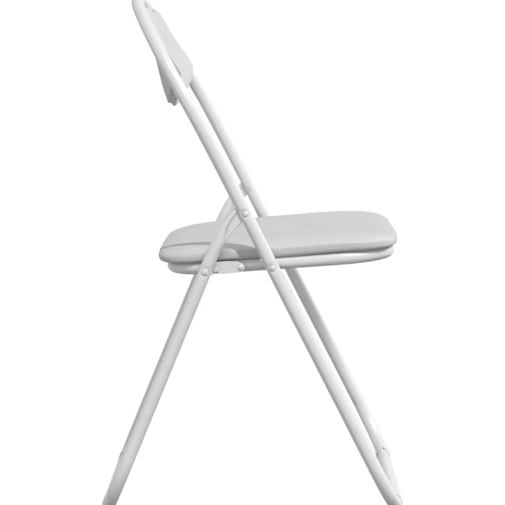 vidaXL Inklapbare stoel 2 st Nep Leer Wit 48 x 43,5 x 81 cm