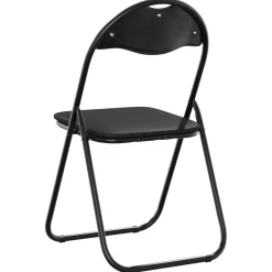 vidaXL Inklapbare stoel 2 st Nep Leer Zwart 48 x 43,5 x 81 cm