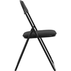 vidaXL Inklapbare stoel 2 st Nep Leer Zwart 48 x 43,5 x 81 cm