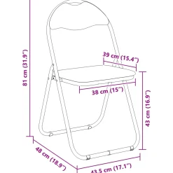 vidaXL Inklapbare stoel 2 st Nep Leer Zwart 48 x 43,5 x 81 cm