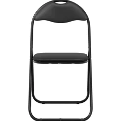 vidaXL Inklapbare stoel 2 st Nep Leer Zwart 48 x 43,5 x 81 cm