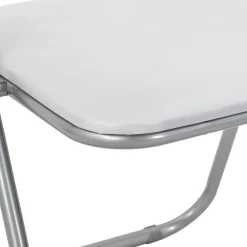 vidaXL Inklapbare stoel 2 st Nep Leer Wit en Grijs 48 x 43,5 x 81 cm