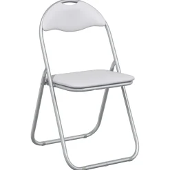 vidaXL Inklapbare stoel 2 st Nep Leer Wit en Grijs 48 x 43,5 x 81 cm