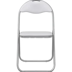 vidaXL Inklapbare stoel 2 st Nep Leer Wit en Grijs 48 x 43,5 x 81 cm