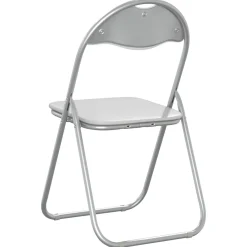 vidaXL Inklapbare stoel 2 st Nep Leer Wit en Grijs 48 x 43,5 x 81 cm