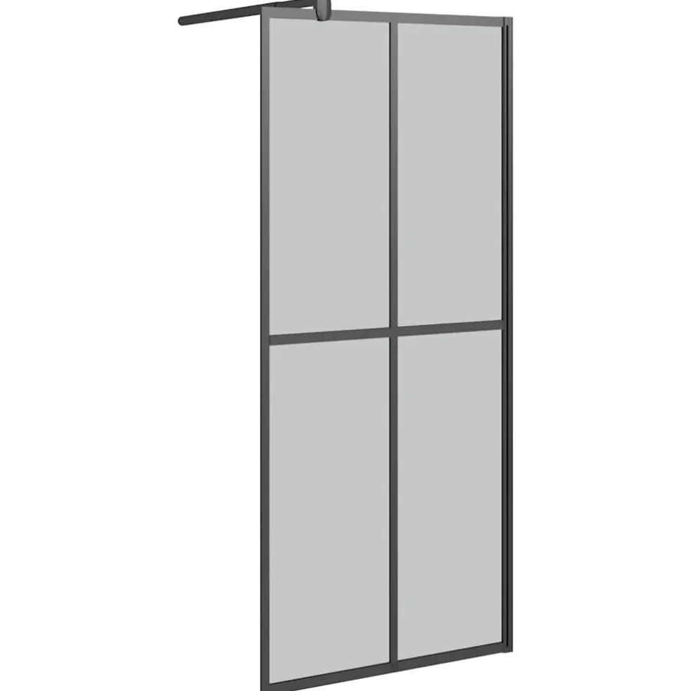 vidaXL Inloopdouchescherm 80x195 cm donker gehard glas