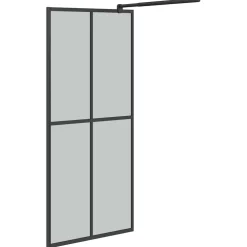 vidaXL Inloopdouchescherm 80x195 cm donker gehard glas