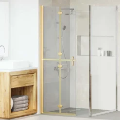 vidaXL Inloopdouchewand Goud 70 x 6,5 x 190 cm