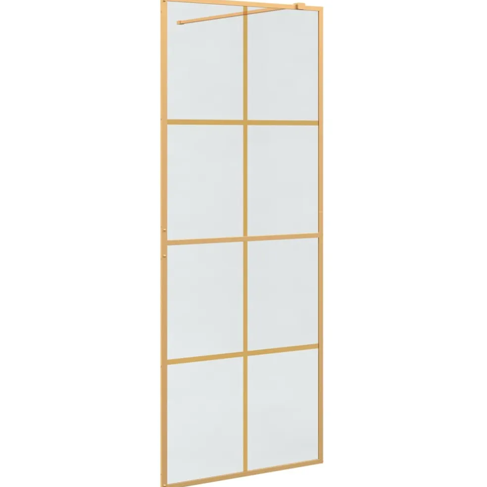 vidaXL Inloop Douche Wand Goud 80 x 195 cm gehard glas