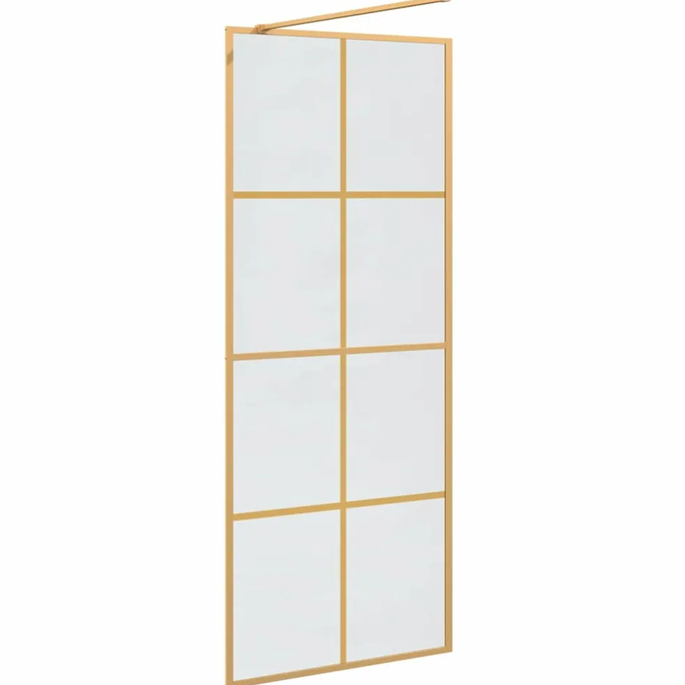 vidaXL Inloop Douche Wand Goud 80 x 195 cm gehard glas