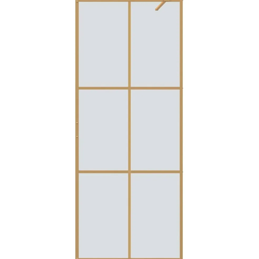 vidaXL Inloop Douche Wand Goud 80 x 195 cm gehard glas