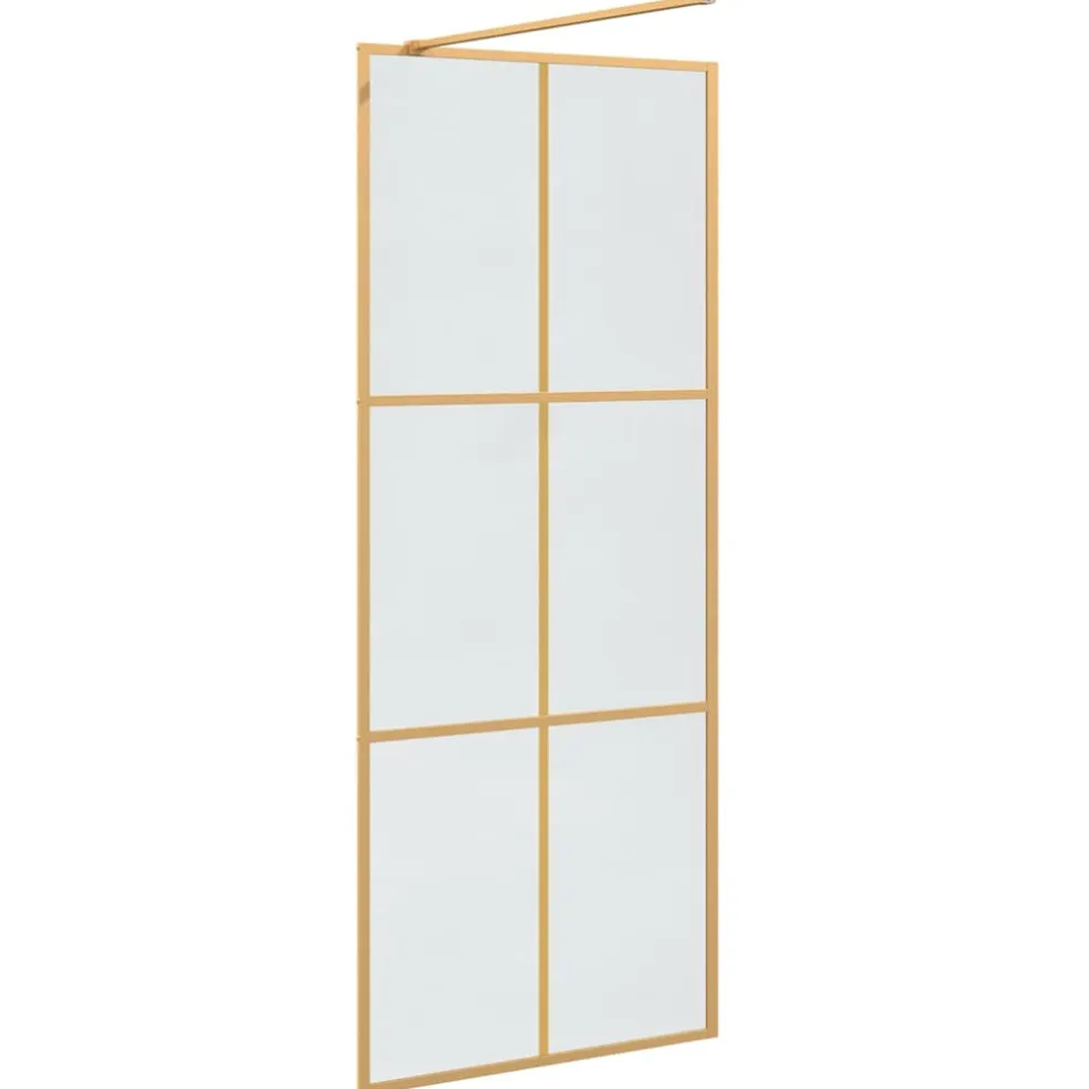 vidaXL Inloop Douche Wand Goud 80 x 195 cm gehard glas