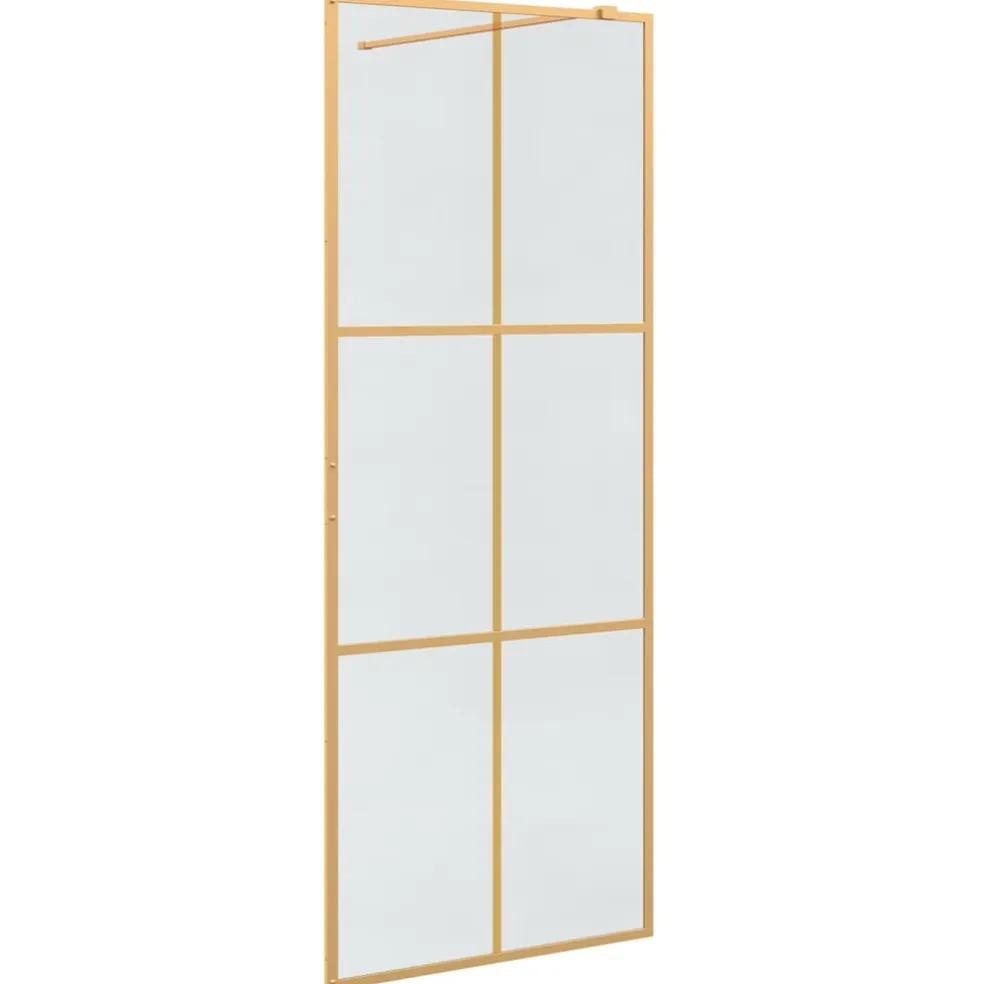 vidaXL Inloop Douche Wand Goud 80 x 195 cm gehard glas
