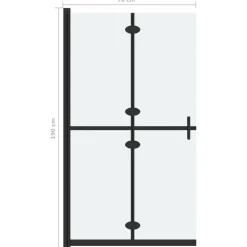 vidaXL Inloopdouchewand inklapbaar 70x190 cm ESG-glas mat