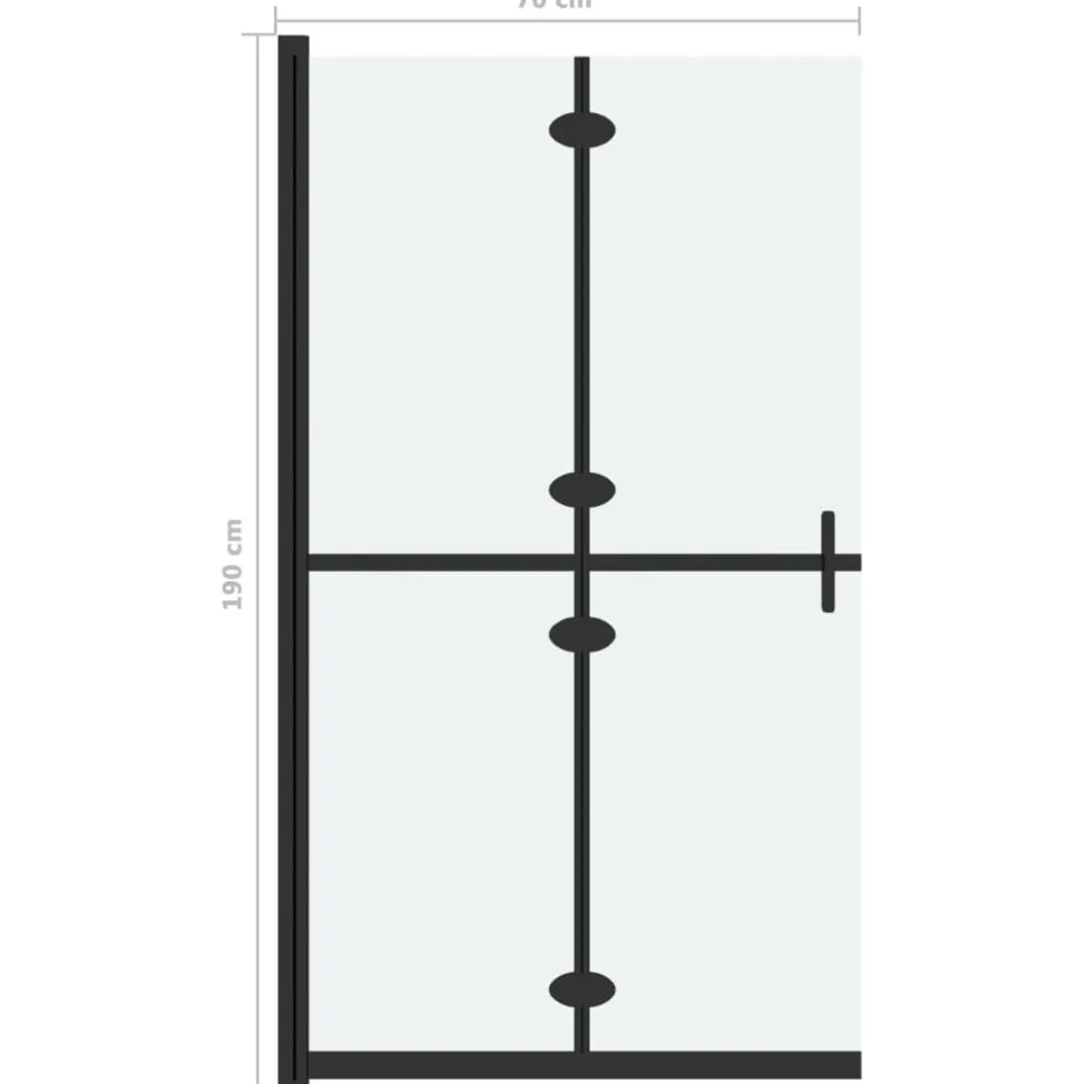 vidaXL Inloopdouchewand inklapbaar 70x190 cm ESG-glas mat