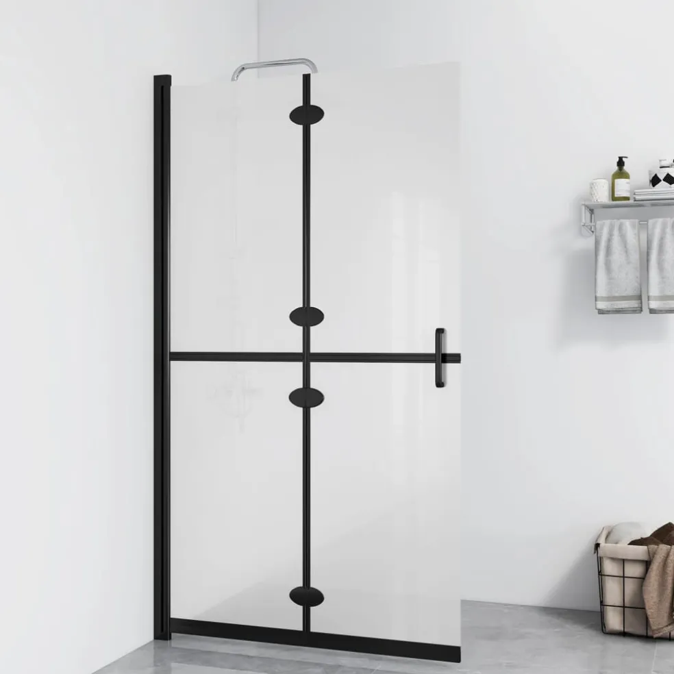 vidaXL Inloopdouchewand inklapbaar 70x190 cm ESG-glas mat