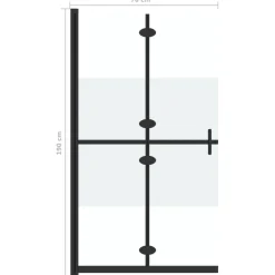 vidaXL Inloopdouchewand inklapbaar 70x190 cm ESG-glas halfmat