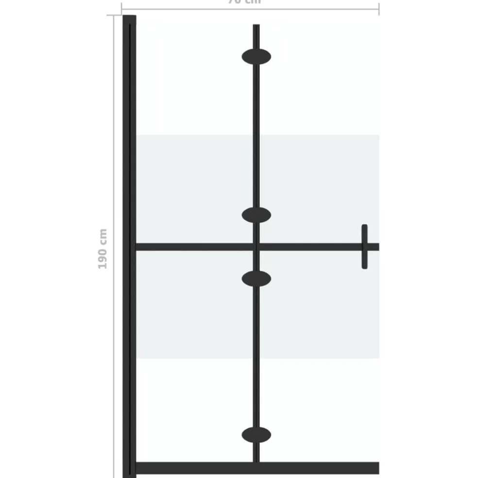 vidaXL Inloopdouchewand inklapbaar 70x190 cm ESG-glas halfmat