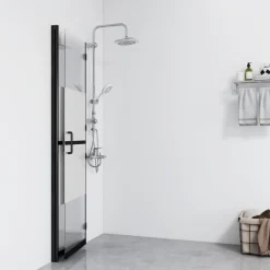 vidaXL Inloopdouchewand inklapbaar 70x190 cm ESG-glas halfmat