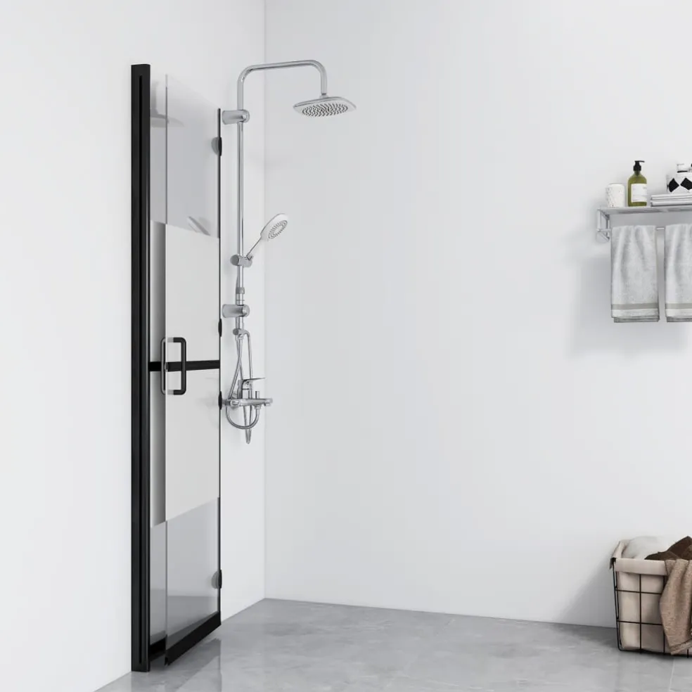 vidaXL Inloopdouchewand inklapbaar 70x190 cm ESG-glas halfmat