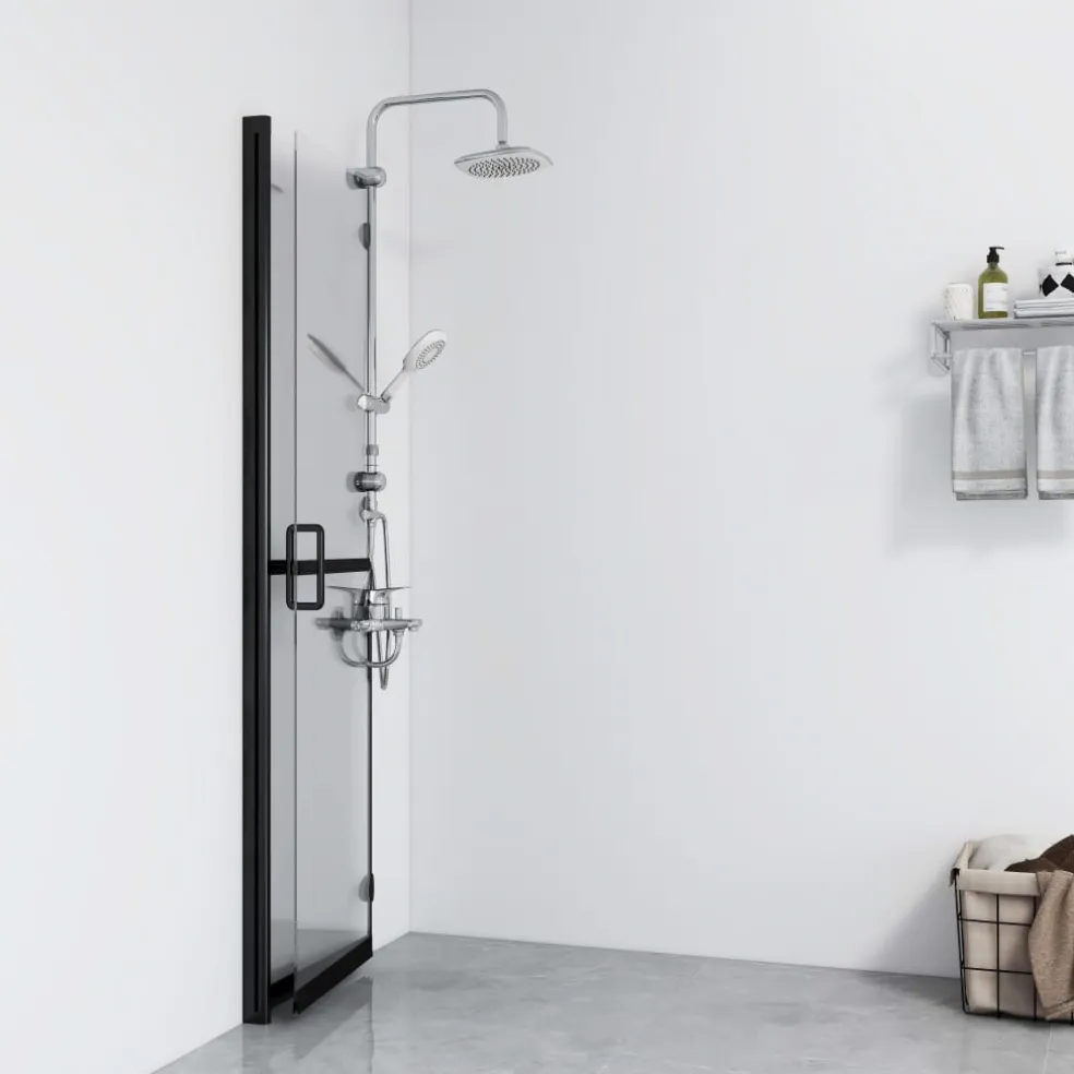 vidaXL Inloopdouchewand inklapbaar 70x190 cm ESG-glas transparant