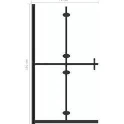 vidaXL Inloopdouchewand inklapbaar 70x190 cm ESG-glas transparant