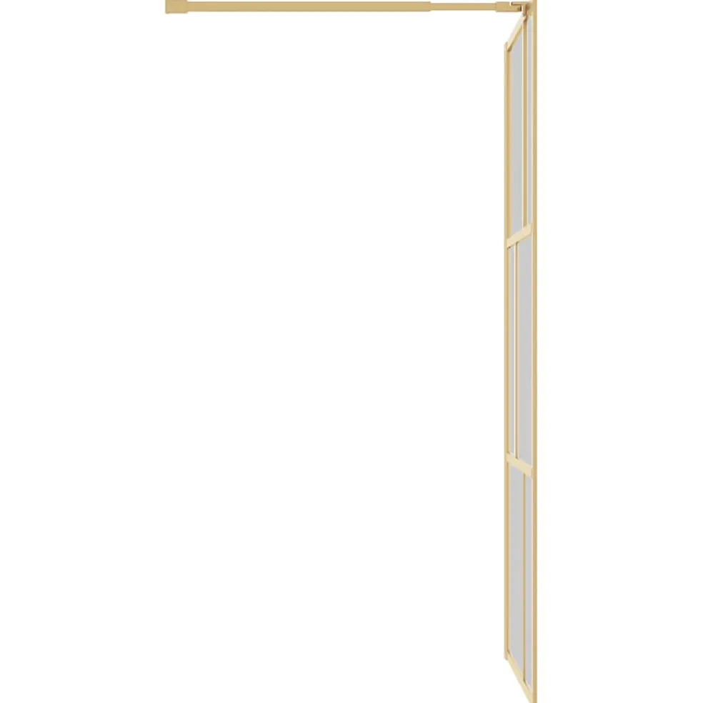 vidaXL Inloopdouchewand transparant 80x195 cm ESG-glas goudkleurig