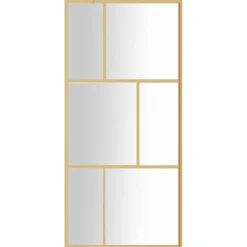 vidaXL Inloopdouchewand transparant 80x195 cm ESG-glas goudkleurig