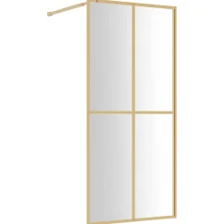 vidaXL Inloopdouchewand transparant 80x195 cm ESG-glas goudkleurig