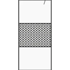 vidaXL Inloopdouchewand 80x195 cm mat ESG-glas zwart