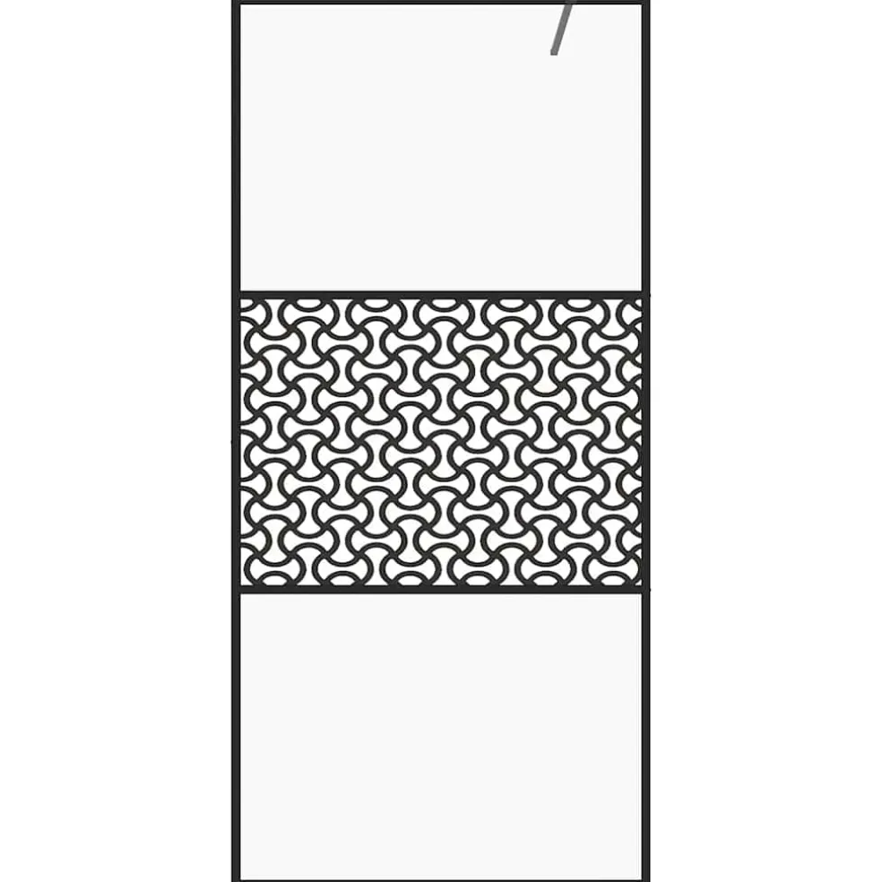 vidaXL Inloopdouchewand 80x195 cm mat ESG-glas zwart