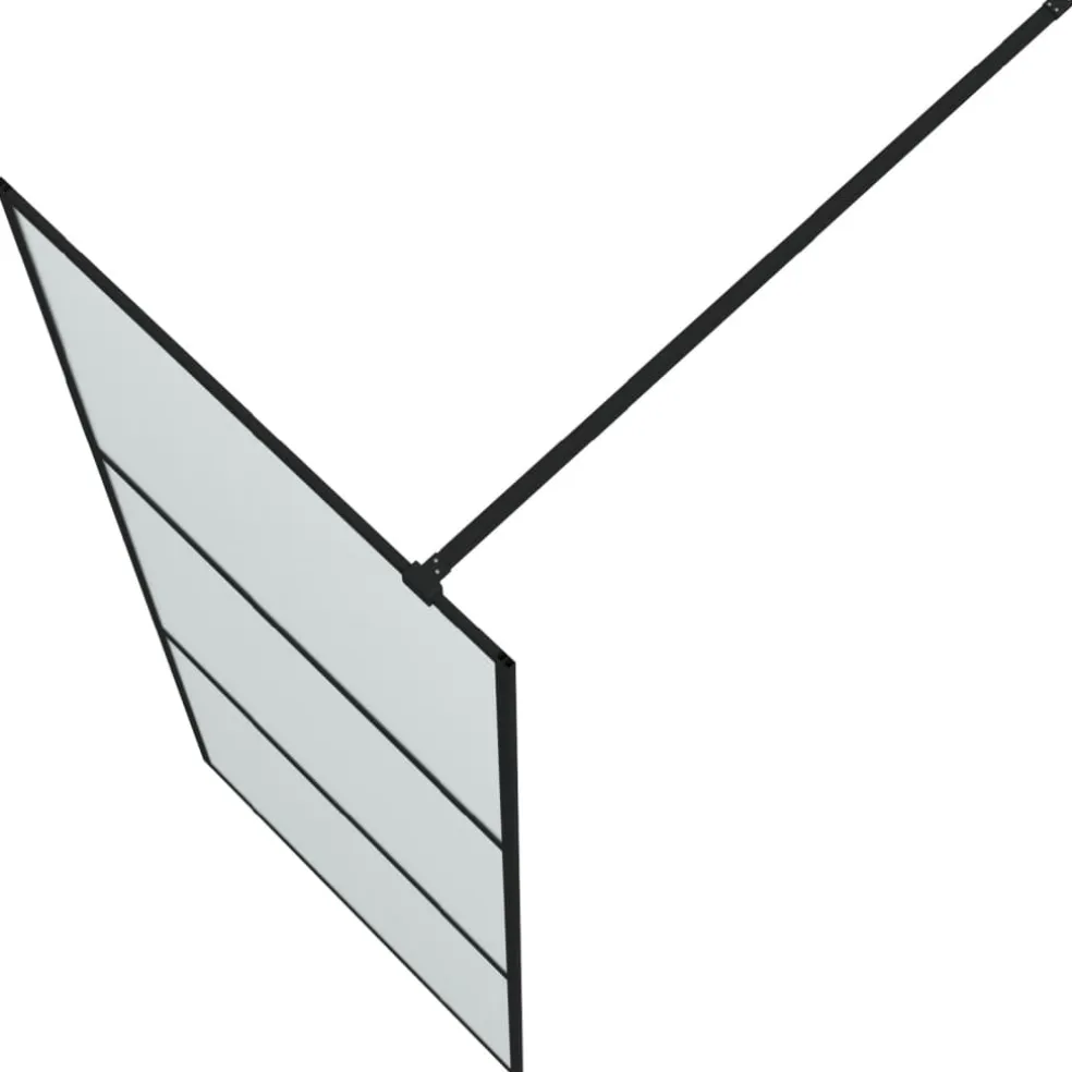 vidaXL Inloopdouchewand 80x195 cm mat ESG-glas zwart