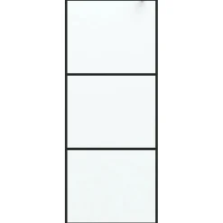 vidaXL Inloopdouchewand 80x195 cm mat ESG-glas zwart