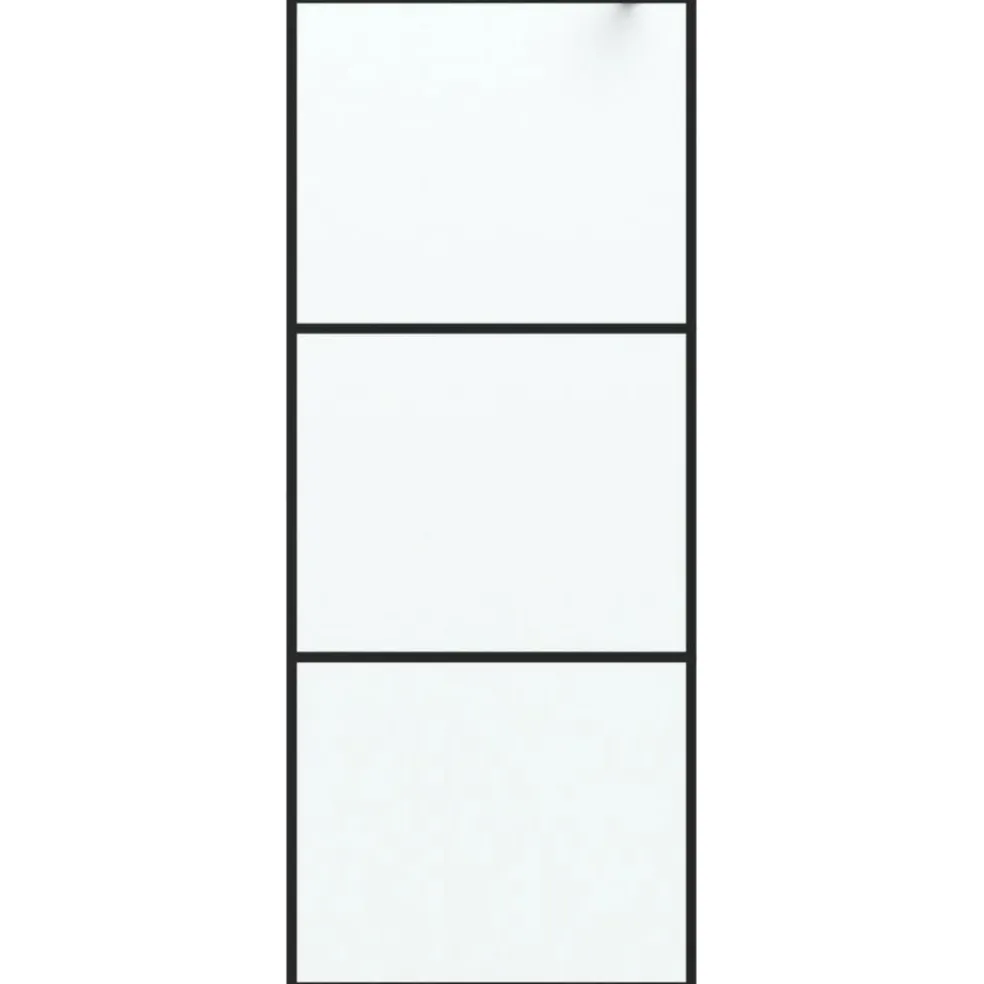 vidaXL Inloopdouchewand 80x195 cm mat ESG-glas zwart